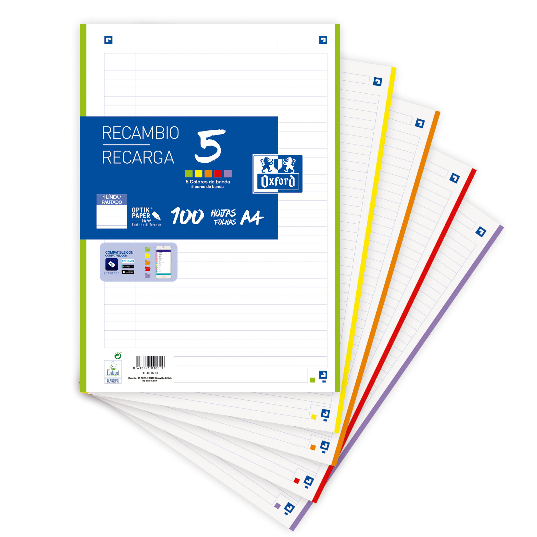 Recarga A4 Oxford Pautada Aplicacao Scribzee 100Fl 90G 400112290 ( Imagem 2 de 2 ) - Preview