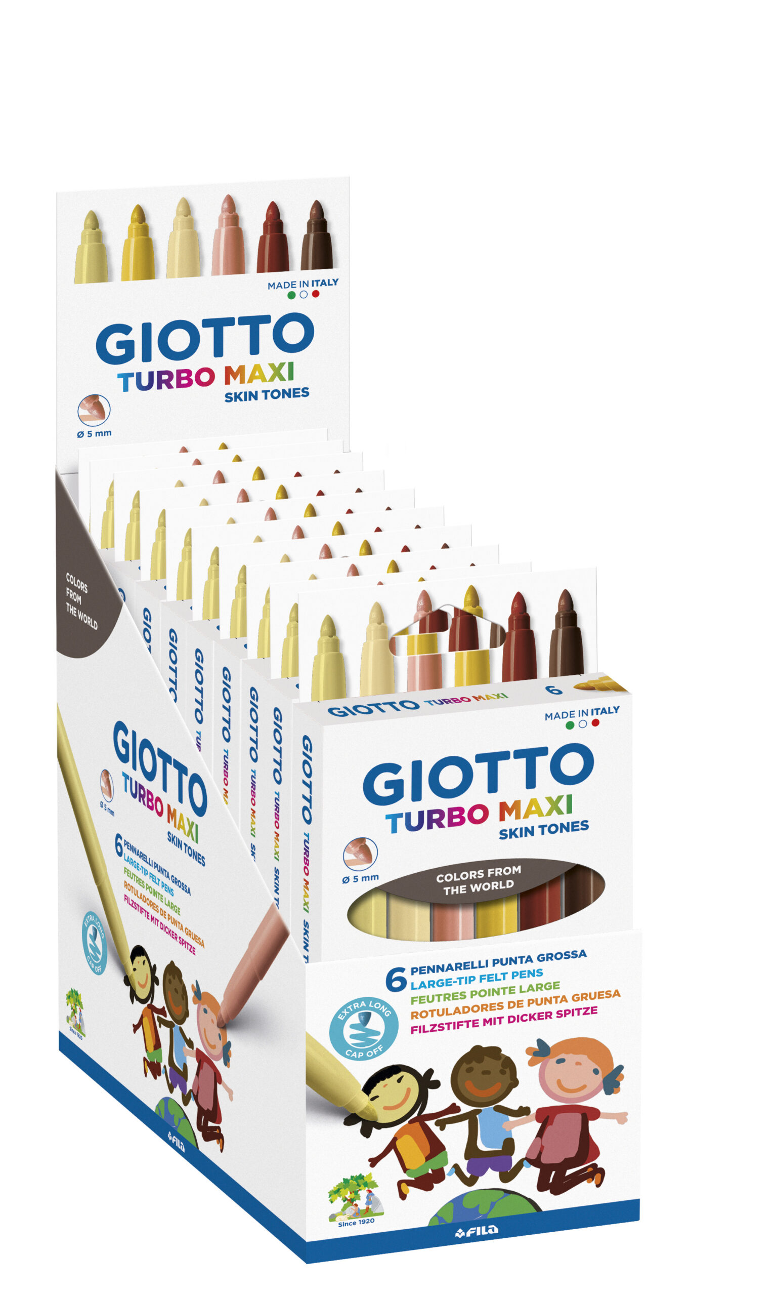 Marcador Giotto Turbo Maxi Skin Tones Caixa De 6 Cores Sortidas Laváveis ( Imagem 2 de 8 ) - Preview