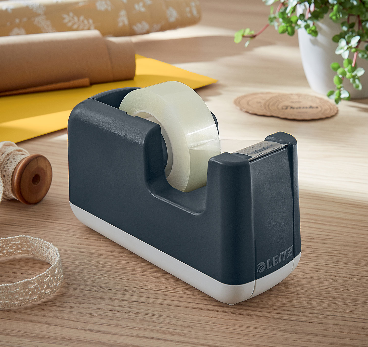 Desenrolador Fita Cola Leitz Cosy Cinza 53670089 ( Imagem 2 de 8 ) - Preview