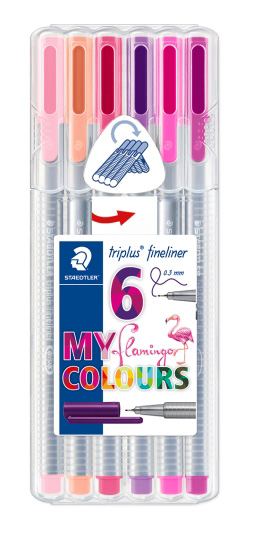 Fineliner STAEDTLER Triplus 334 0,3mm com 6 cores FLAMINGO ( Imagem 2 de 2 ) - Preview
