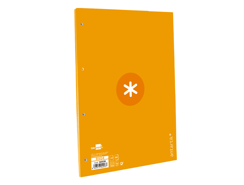 Recarga liderpapel a4 antartik 100 folhas 90g/m2 quadricula 5mm 4 furos 1 banda moldura cor mostarda ( Imagem 3 de 12 ) - Preview