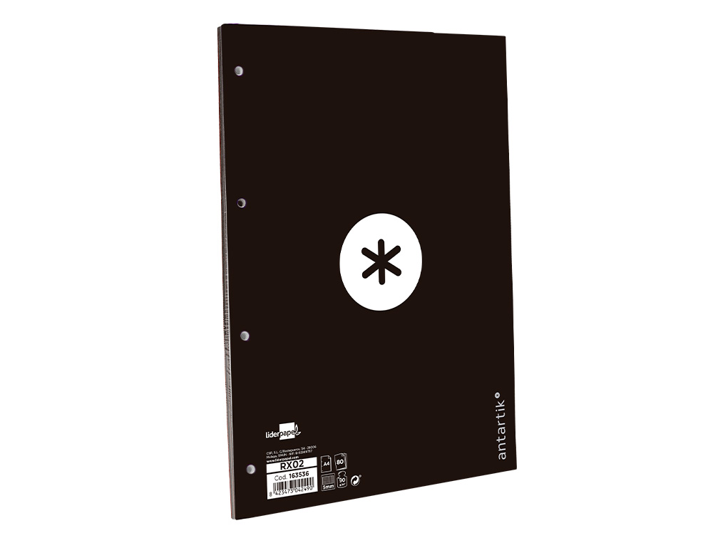 Recarga liderpapel a4 antartik 100 folhas 90g/m2 quadricula 5mm 4 furos 1 banda moldura cor preto ( Imagem 3 de 12 ) - Preview
