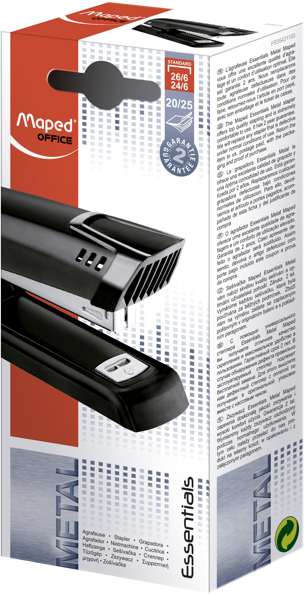 Agrafador maped half strip essentials metal cor preto ( Imagem 2 de 8 ) - Preview