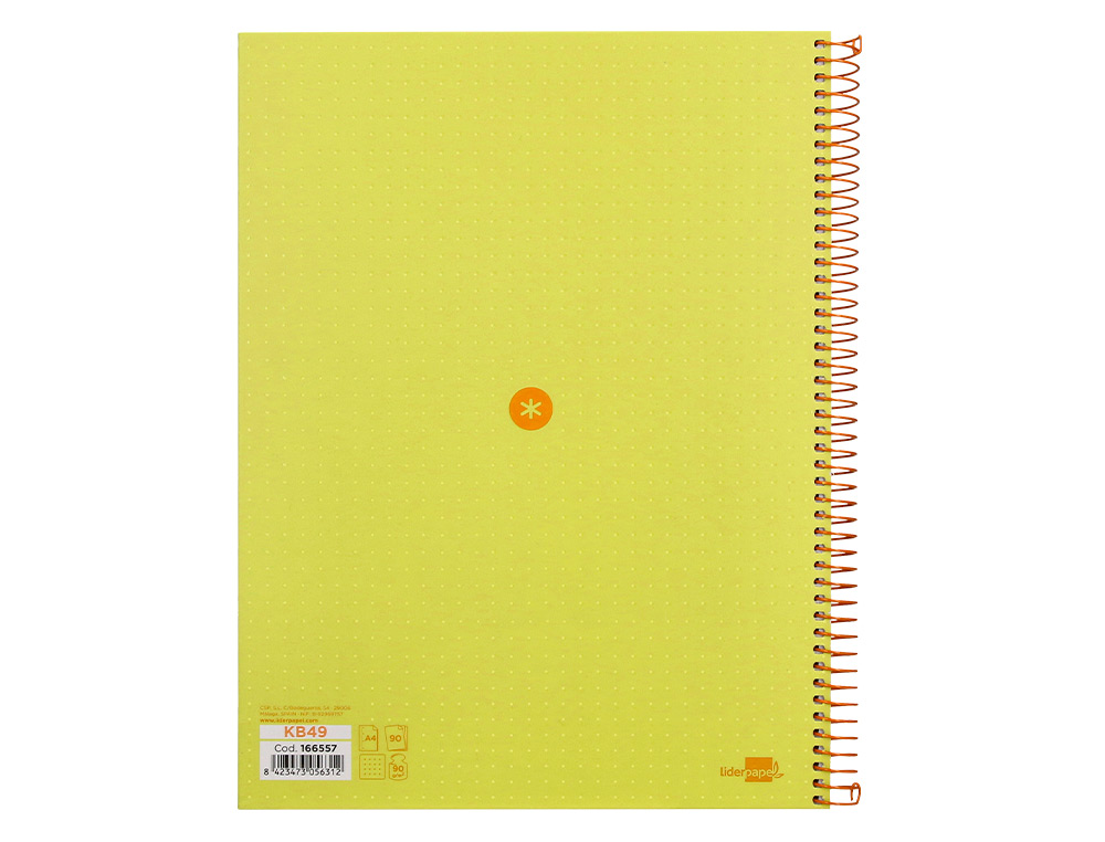 Caderno espiral liderpapel a4 micro antartik capa forrada 80f 90 gr pontilhado 1 banda 4 furos cor amarelo ( Imagem 3 de 12 ) - Preview