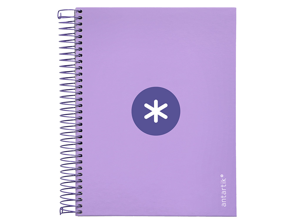 Caderno espiral liderpapel din a5 antartik capa forrada 120 f 100 gr quadricula 5mm 5 banda 6 furos cor lavanda ( Imagem 2 de 11 ) - Preview