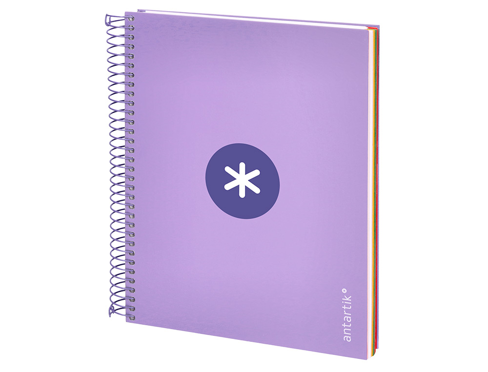 Caderno espiral liderpapel din a5 antartik capa forrada 120 f 100 gr quadricula 5mm 5 banda 6 furos cor lavanda ( Imagem 4 de 11 ) - Preview