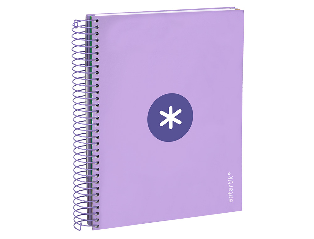 Caderno espiral liderpapel din a5 antartik capa forrada 120 f 100 gr quadricula 5mm 5 banda 6 furos cor lavanda ( Imagem 5 de 11 ) - Preview