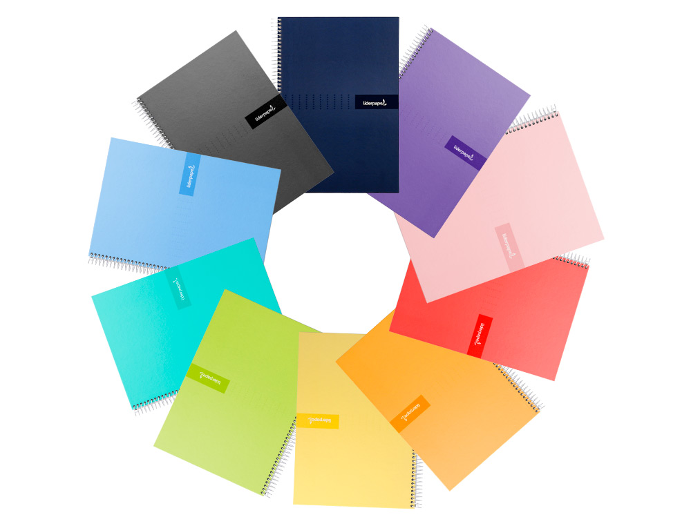 Caderno espiral liderpapel din a4 crafty capa forrada 80 f 90 gr pautado com margem cores sortidas (5 unidades) ( Imagem 4 de 27 ) - Preview