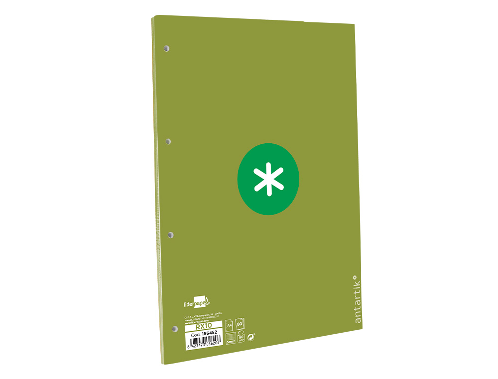 Recarga colada liderpapel antartik quadricula 5mm din a4 80 f 90 gr 4 furos 1 banda moldura cor menta ( Imagem 3 de 9 ) - Preview