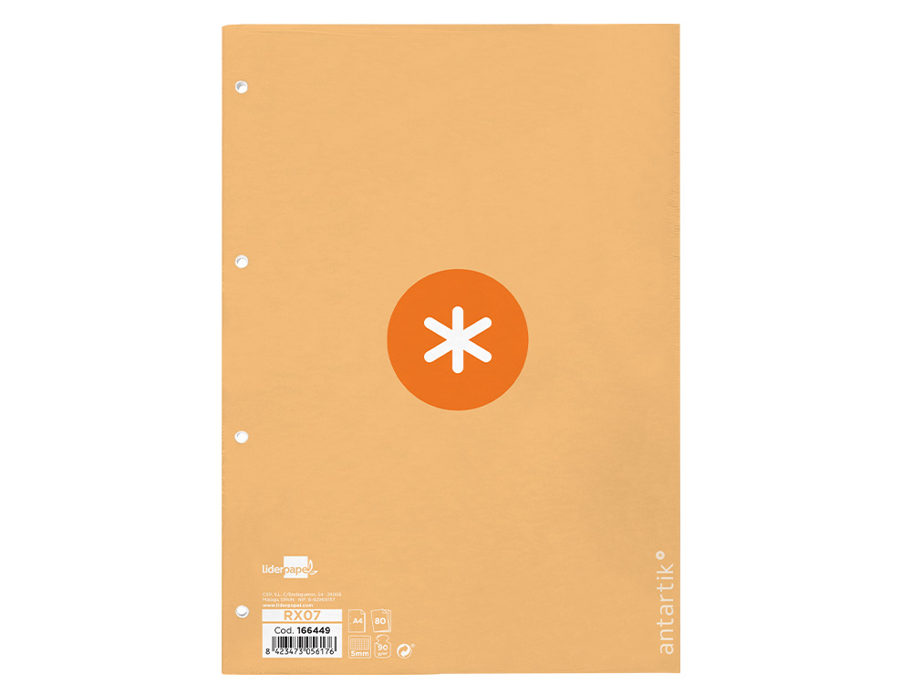 Recarga colada liderpapel antartik quadricula 5mm din a4 80 f 90 gr 4 furos 1 banda moldura cor amarelo claro ( Imagem 2 de 9 ) - Preview