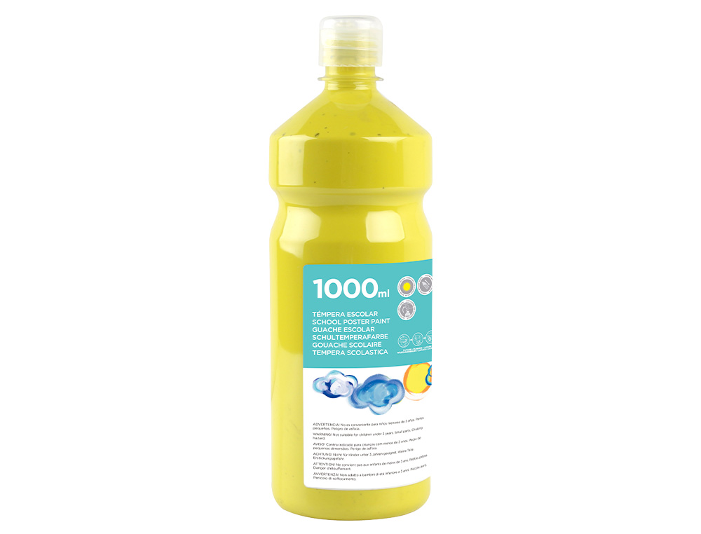 Guache escolar liderpapel 1000 ml amarelo limao ( Imagem 2 de 11 ) - Preview