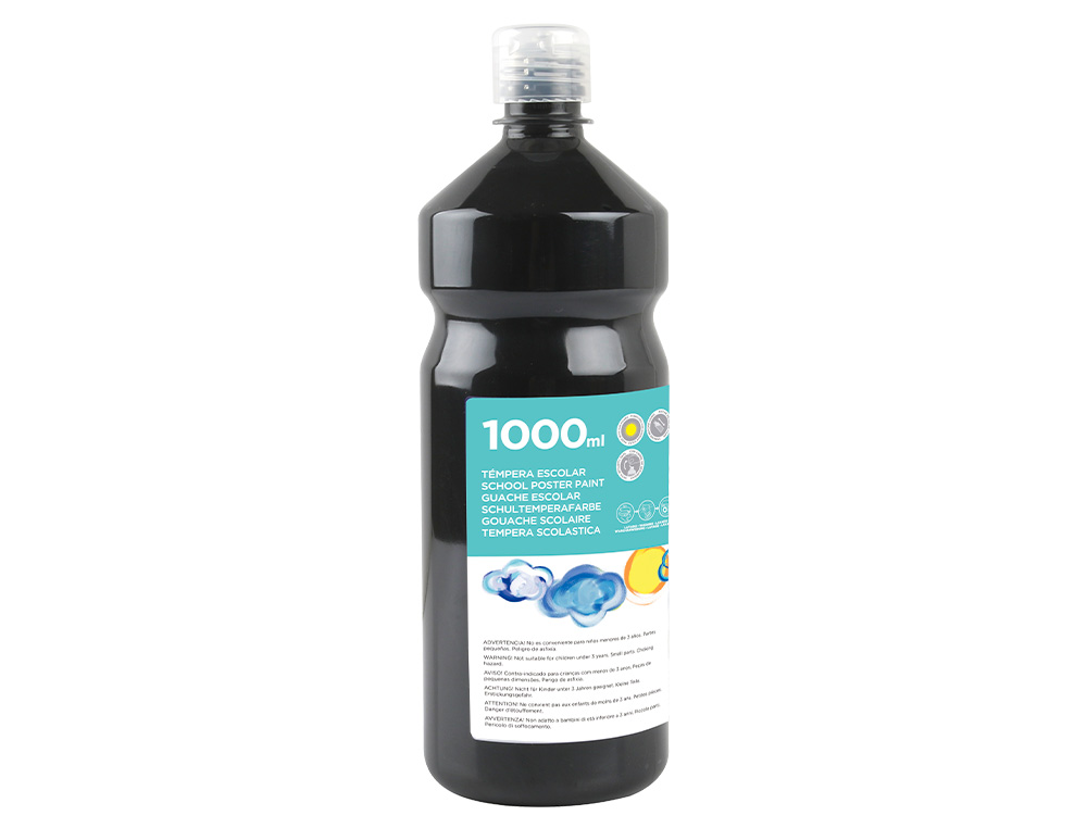 Guache escolar liderpapel 1000 ml preto ( Imagem 2 de 11 ) - Preview