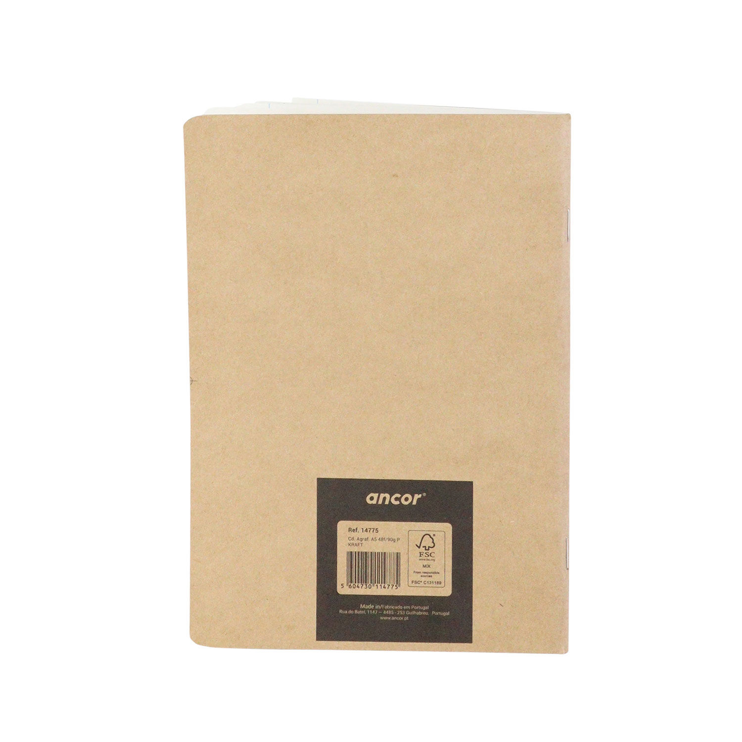 A5 Stapled Notebook, Ancor Kraft Paper, Lined, 48 Sheets, 90g, 114775 ( Imagem 2 de 2 ) - Preview