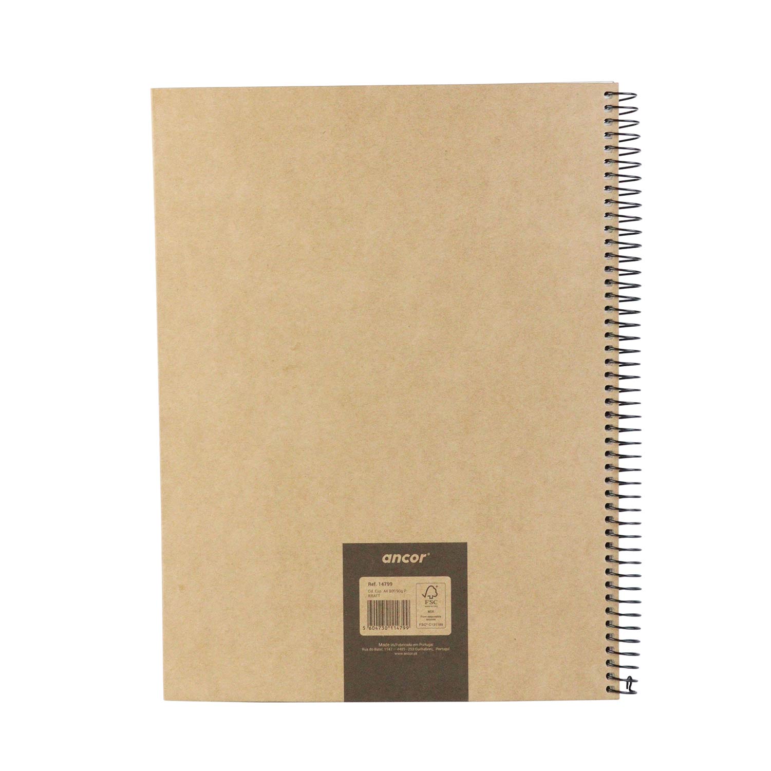 Caderno A4 Capa Dura Espiral Ancor Kraft Pautado 48Fl 90G 114799 ( Imagem 2 de 2 ) - Preview