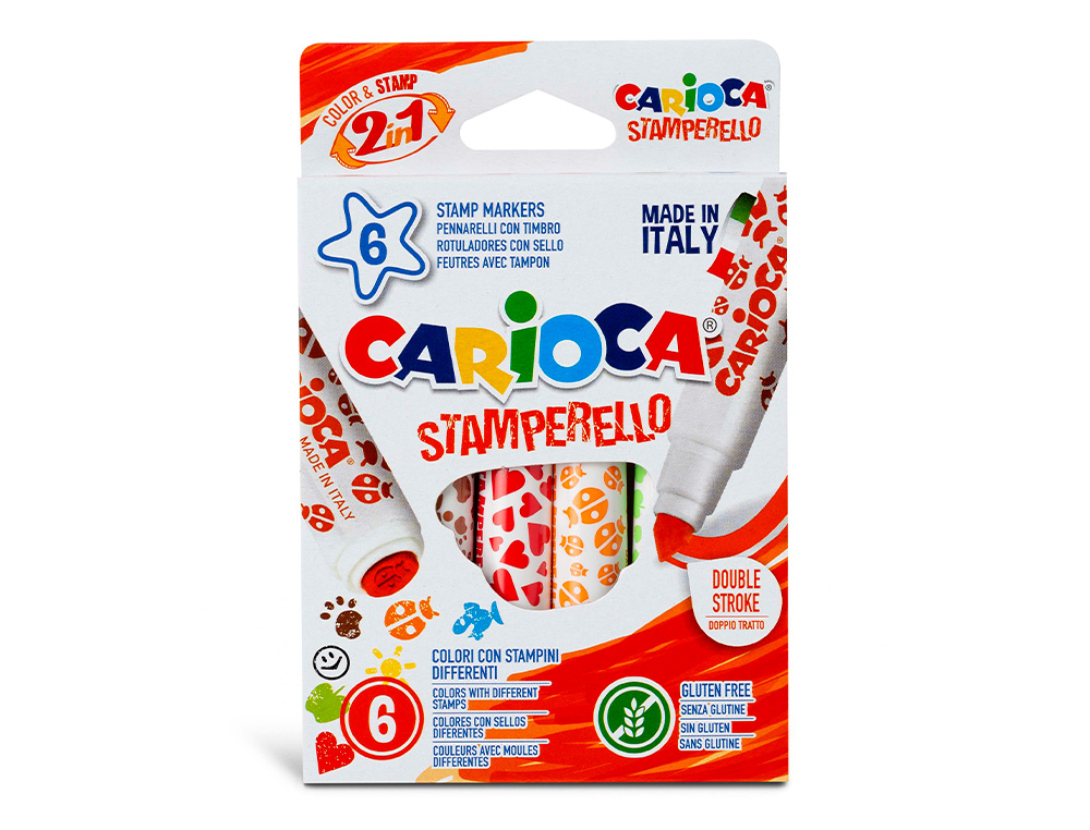 Marcador carioca stamperello caixa 6 unidades cores sortidas ( Imagem 2 de 4 ) - Preview