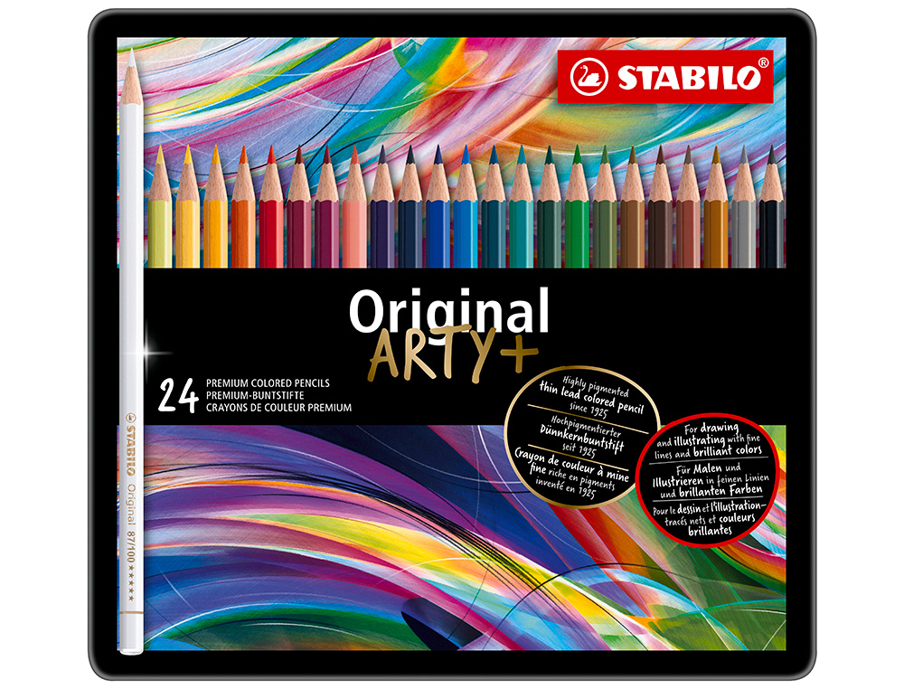 Lapis de cor stabilo aguarelaveis original arty estojo metalico de 24 cores sortidas ( Imagem 2 de 8 ) - Preview