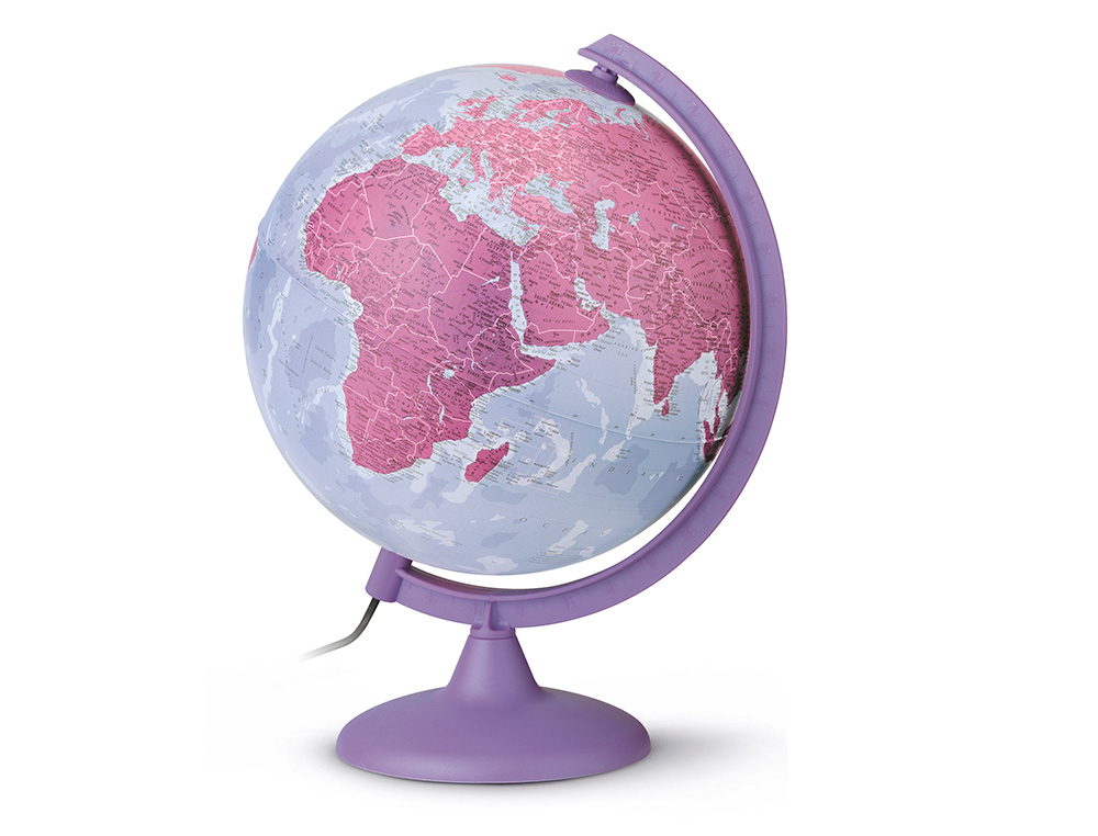 Globo terrestre nova rico com luz base e meridiano cor roxo diametro 25 cm ( Imagem 2 de 2 ) - Preview