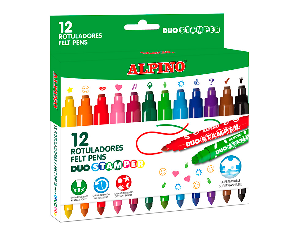 Rotulador alpino stamper duo caja de 12 unidades colores surtidos ( Imagem 2 de 3 ) - Preview