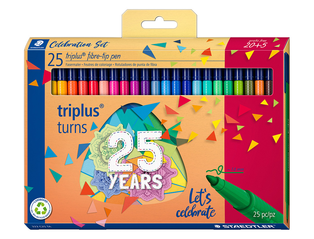 STAEDTLER - 25 PC TRIPLUS FIBRE-TIP PEN - 323C25TA ( Imagem 2 de 2 ) - Preview