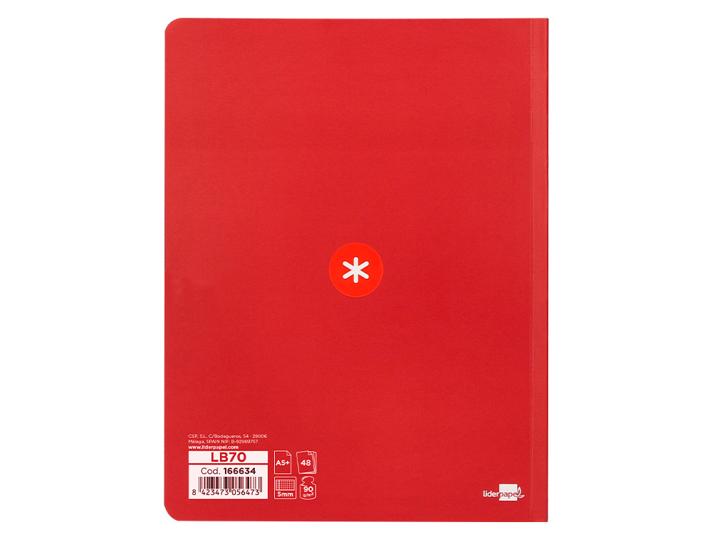 Caderno cosido liderpapel antartik a5+ plus 48 f 90 gr quadricula 5 mm com margem 6 cores sortidas (12 unidades) ( Imagem 4 de 11 ) - Preview