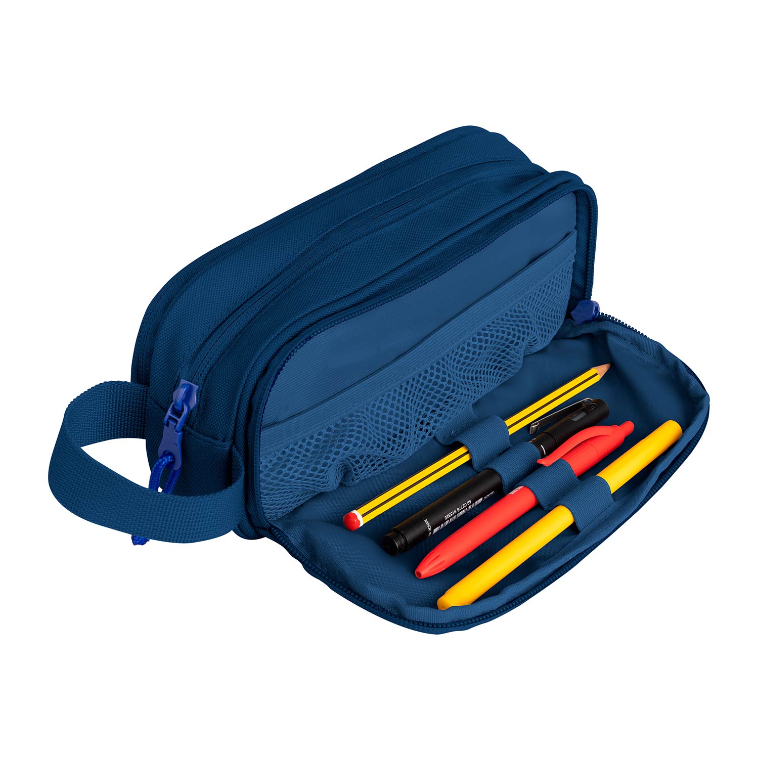 B-Smart Triple School Pencil Case, Navy Blue, 400174118 ( Imagem 2 de 2 ) - Preview