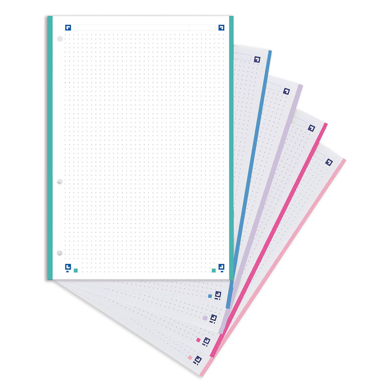 Recarga A4 Oxford Dots Pontilhado 100Fl 90G 5 Bandas Pastel 400162337 ( Imagem 2 de 2 ) - Preview