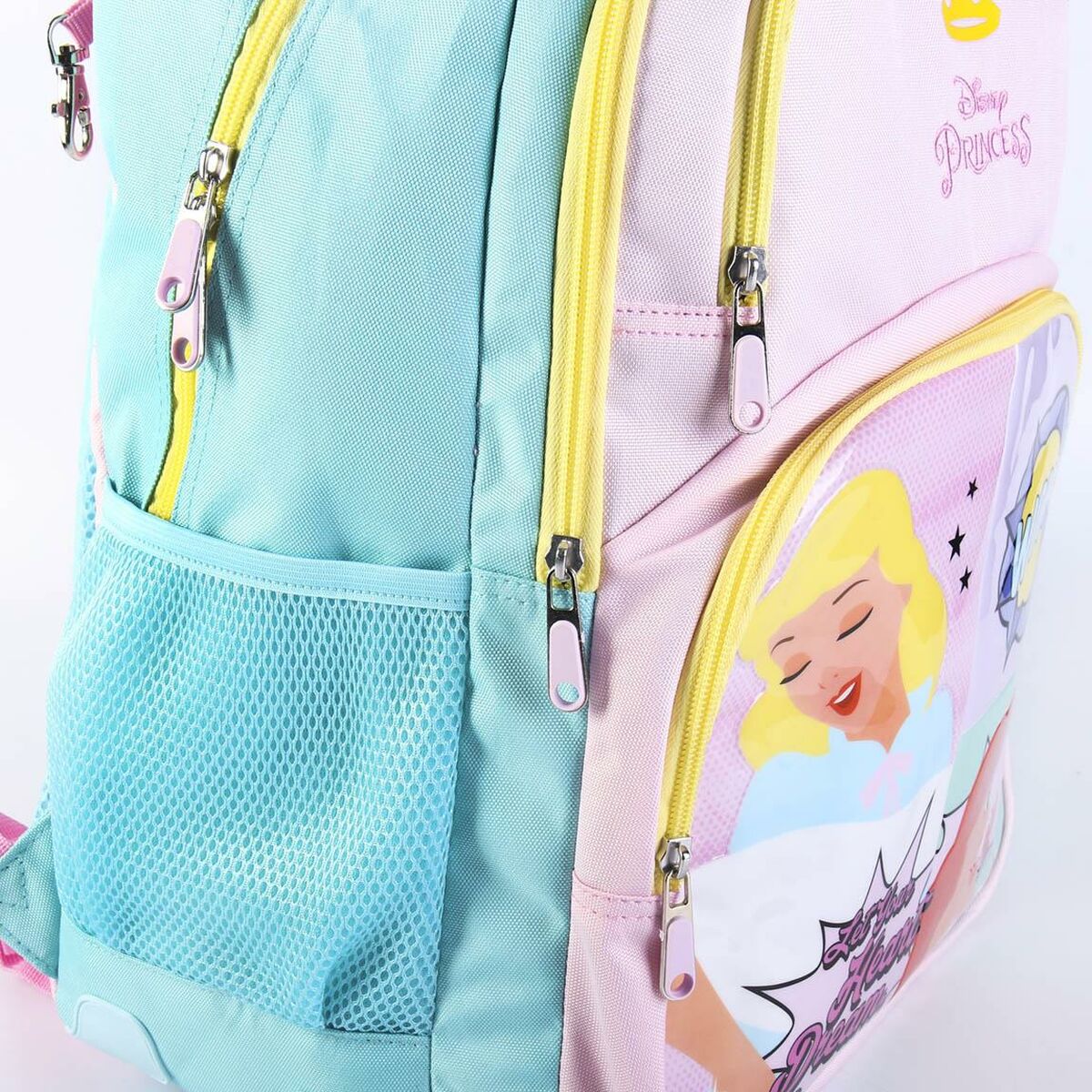 Mochila Escolar Princesses Disney Cor de Rosa (32 x 18,5 x 44 cm) ( Imagem 2 de 4 ) - Preview