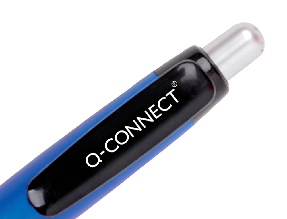Esferografica q-connect premium retratil com apoio de dedos de borracha cor azul ponta 1 mm (10 unidades) ( Imagem 4 de 4 ) - Preview