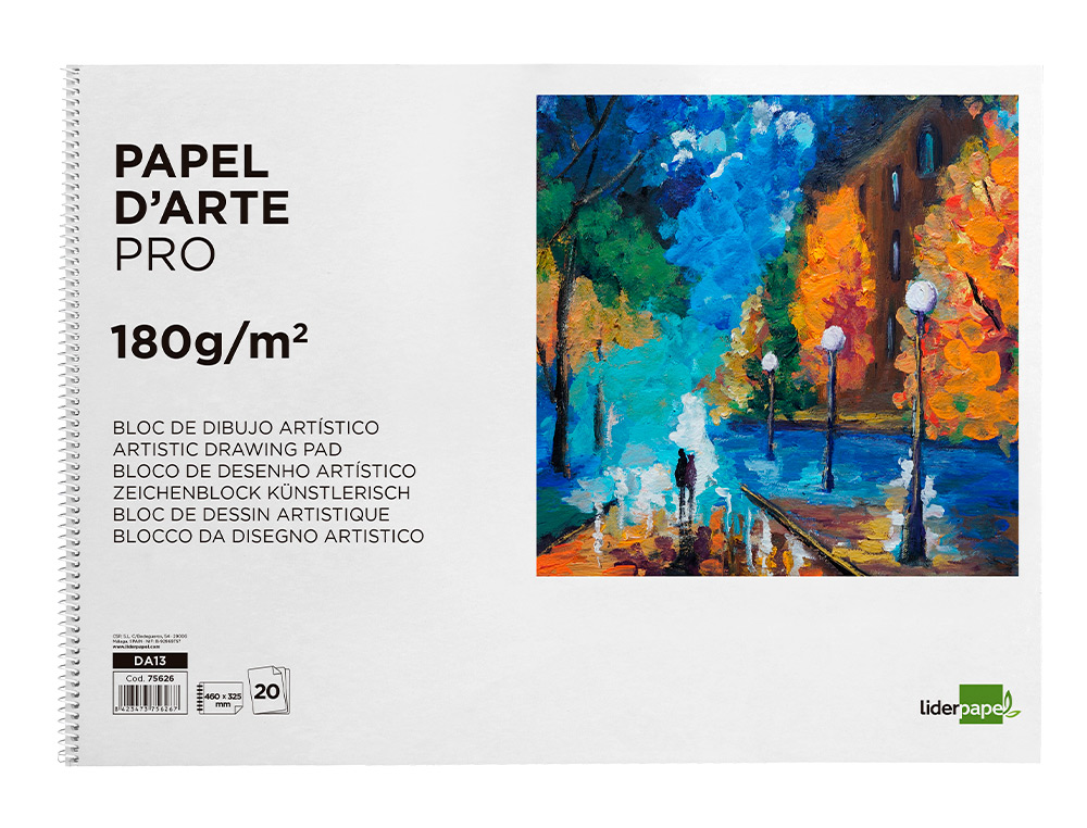 Bloco de desenho liderpapel artistico espiral 460x325mm 20 folhas 180 gr sem esquadria ( Imagem 2 de 14 ) - Preview