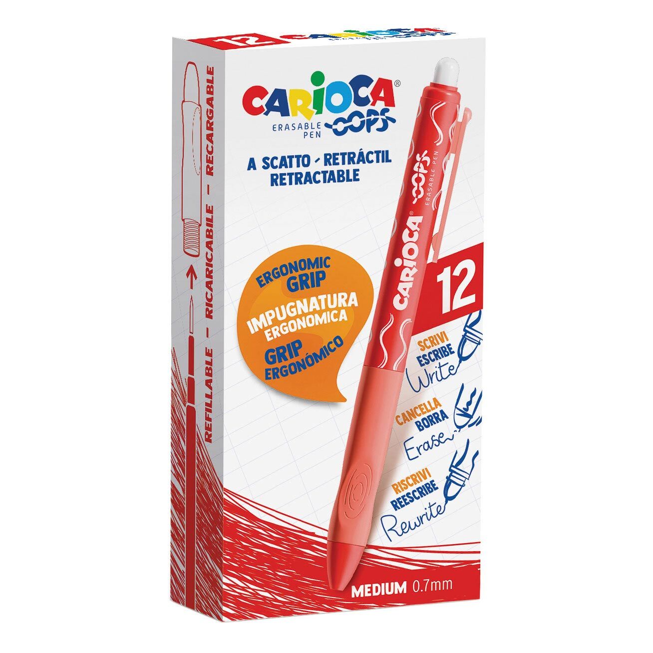 Esferografica Apagavel Carioca Oops Retratil Vermelho 43043/03 ( Imagem 2 de 3 ) - Preview