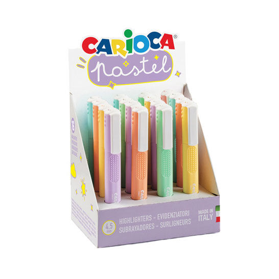 Marcador Fluorescente Carioca C/Clip Pastel Sortido 43035 ( Imagem 3 de 3 ) - Preview