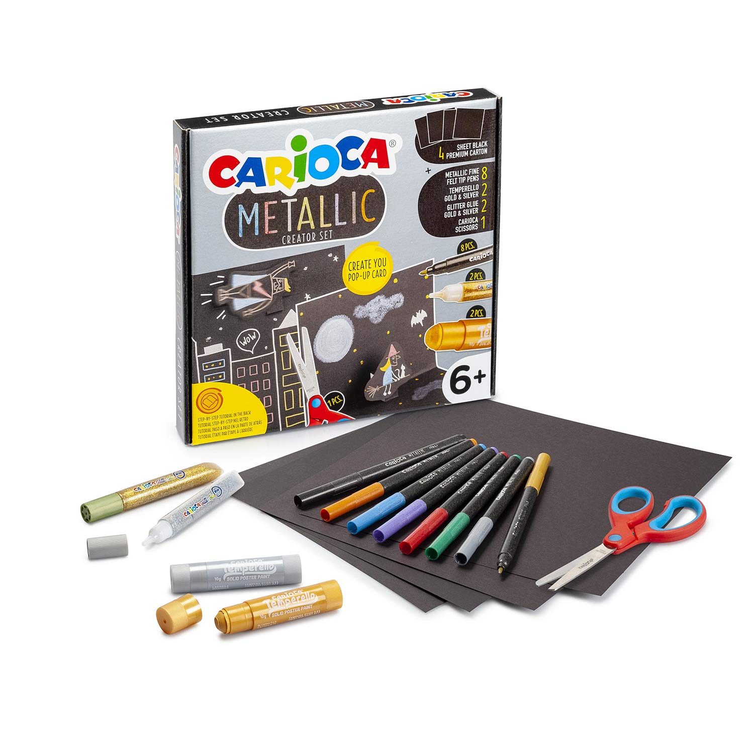 Conjunto de desenho carioca metallic pop up card creator 3d 17 pecas ( Imagem 2 de 6 ) - Preview