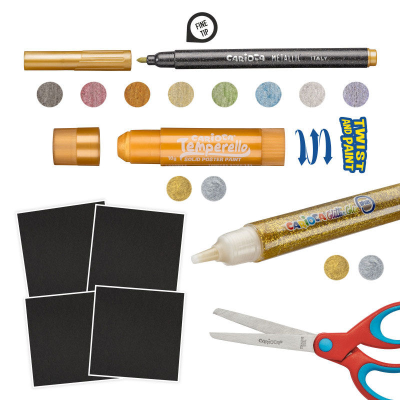 Conjunto de desenho carioca metallic pop up card creator 3d 17 pecas ( Imagem 4 de 6 ) - Preview
