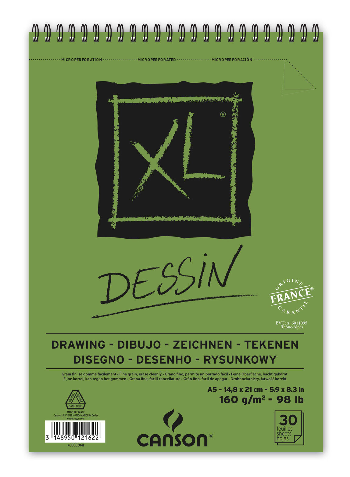 Bloco De Desenho Canson Xl Dessin A5 Espiral 160G 30Fl 400082841 ( Imagem 2 de 3 ) - Preview