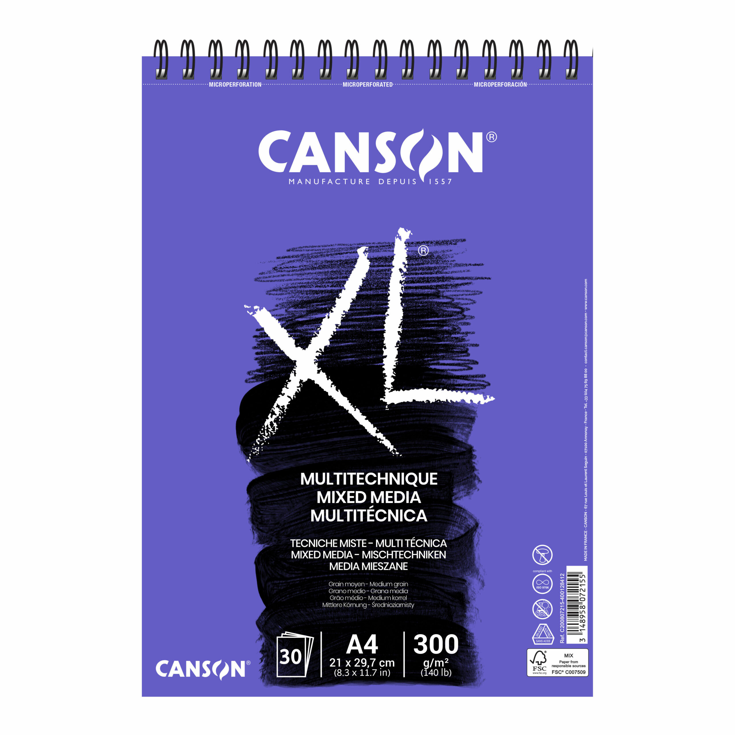 Bloco de Desenho XL Mix Para Aguarela - Canson - Dim. A4 21x29,7cm 30 folhas 300 gr ( Imagem 5 de 5 ) - Preview