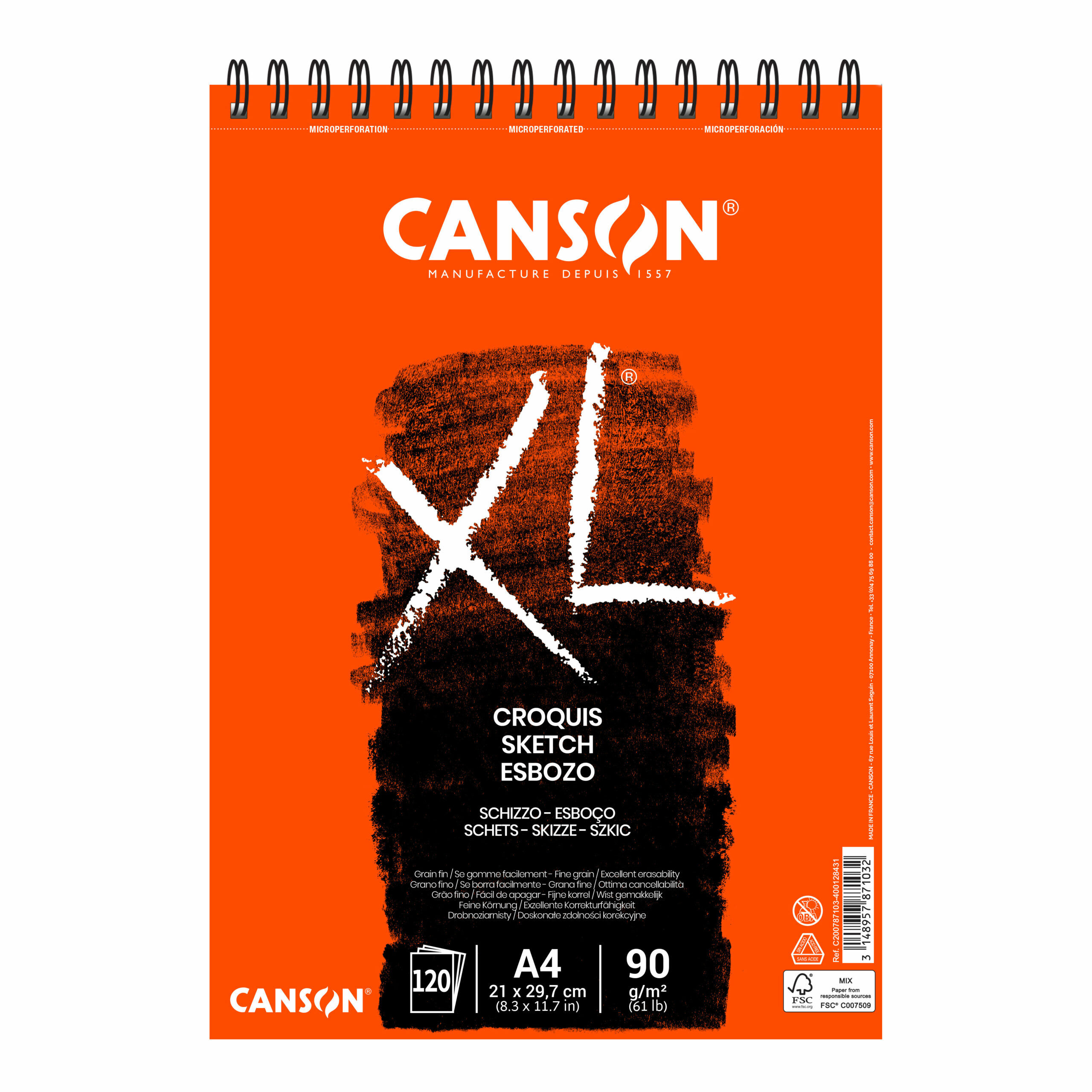 CANSON - BLC CROQUIS A4 XL 90gr 120FLS ( Imagem 3 de 3 ) - Preview