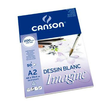 Bloco de desenho multitecnicas canson imagine din a2 colado liso 42x59,4 cm 50 folhas 200 gr ( Imagem 2 de 4 ) - Preview