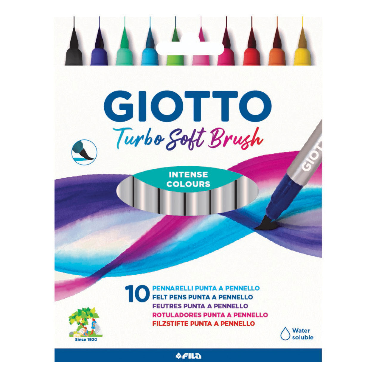 Marcador giotto turbo soft brush ponta de pincel caixa de 10 unidades cores sortidas ( Imagem 5 de 8 ) - Preview