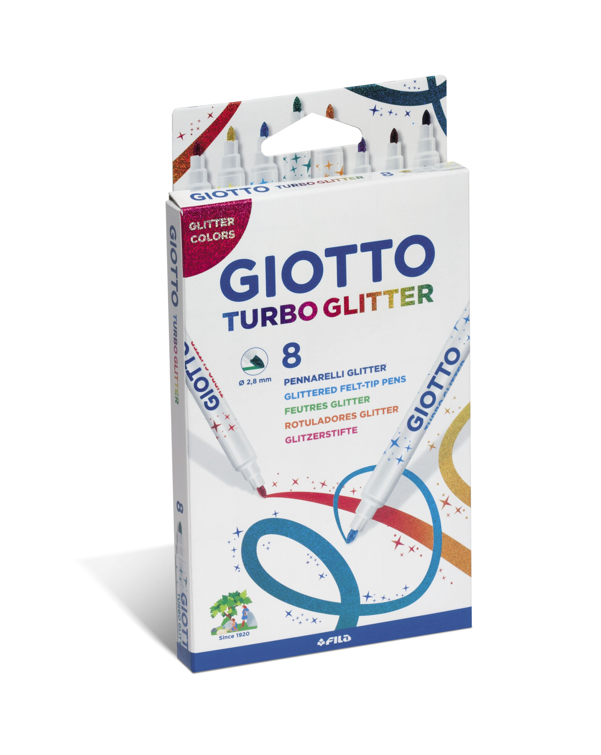 Marcador giotto turbo glitter purpurina caixa de 8 unidades ( Imagem 3 de 5 ) - Preview