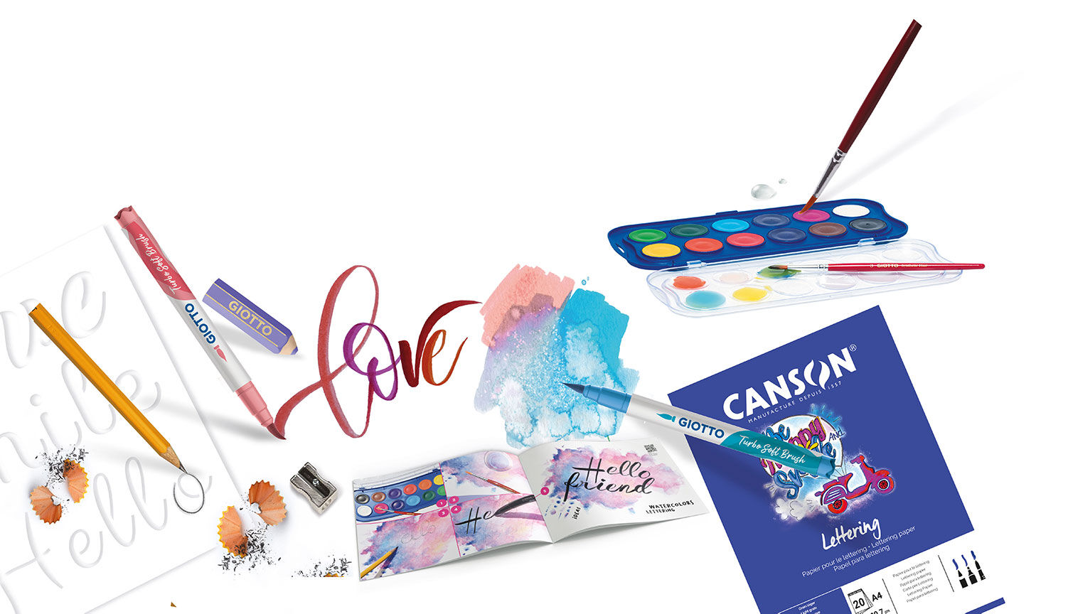Conjunto criativo giotto art lab fancy lettering ( Imagem 2 de 3 ) - Preview