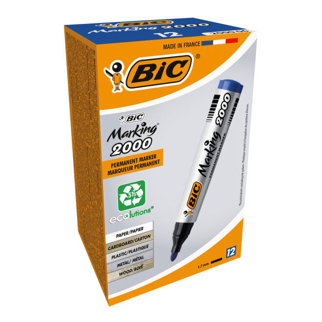Marcador Permanente Bic Marking 2000 1,7Mm Azul 820914 ( Imagem 2 de 3 ) - Preview