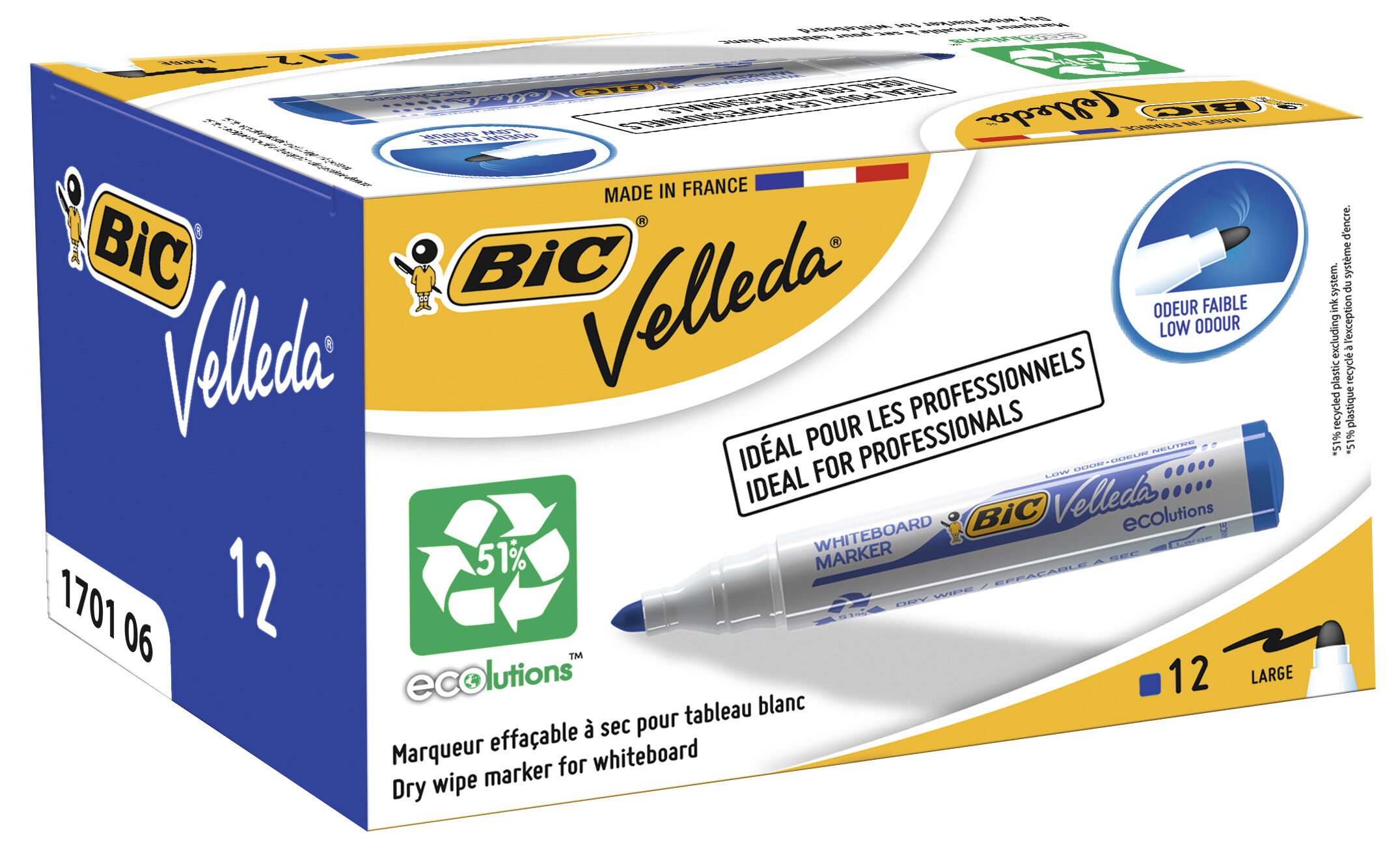Marcador BIC Velleda - Azul. Ponta redonda ( Imagem 4 de 11 ) - Preview