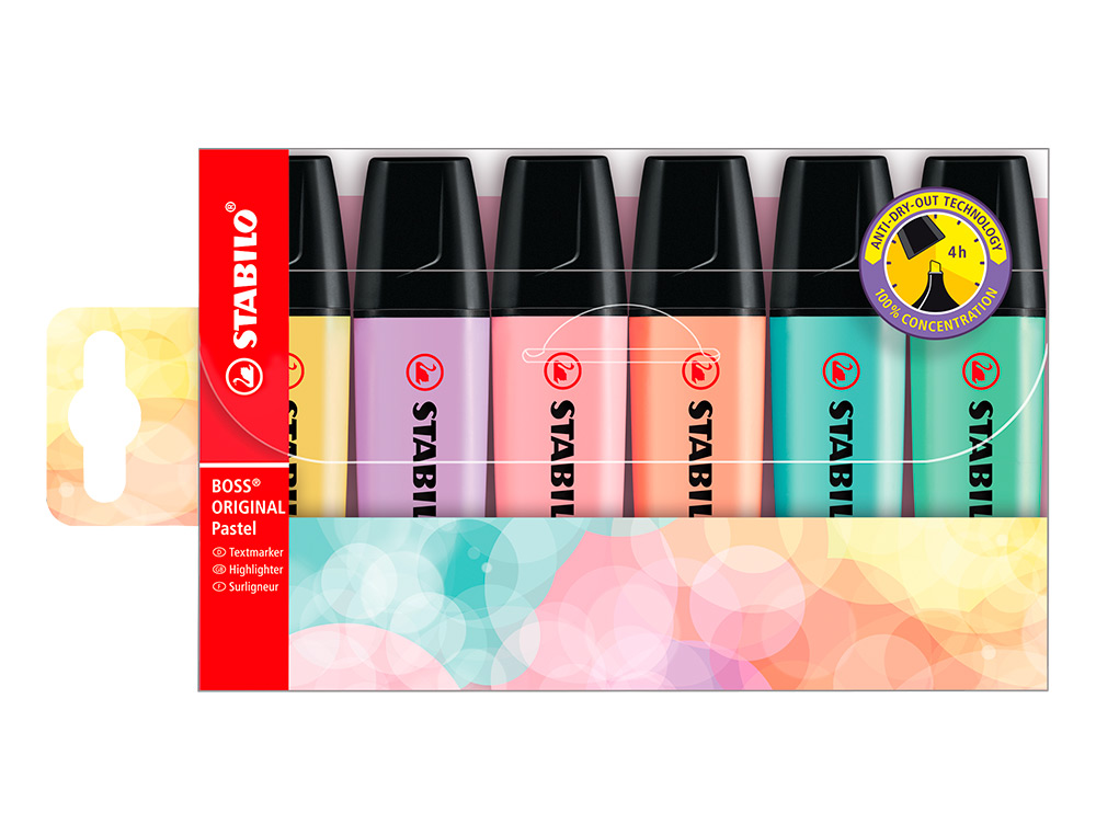 Marcador Stabilo Boss Pastel Carteira C/ 6 Cores ( Imagem 2 de 10 ) - Preview