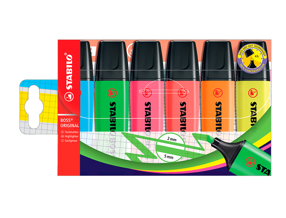 Marcador Stabilo Boss Fluor.Bolsa C/6 ( Imagem 2 de 13 ) - Preview