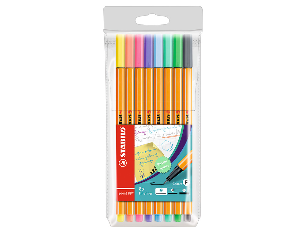 Marcadores com 8 cores Stabilo Point 88 Pastel - 88/8-01 ( Imagem 2 de 10 ) - Preview