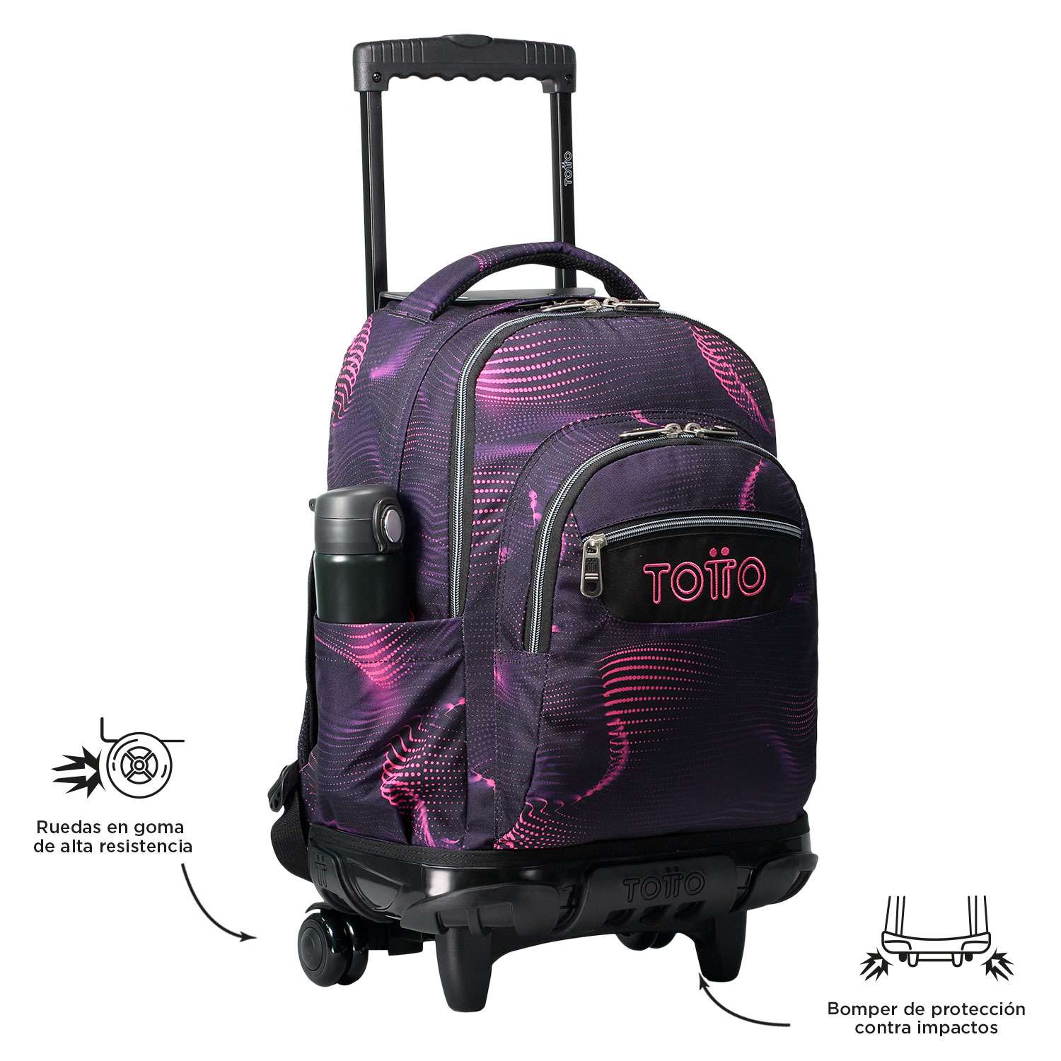 MOCHILA ESCOLAR C/RODAS TOTTO 8 A 12 ANOS RENGLONES 3QR ( Imagem 3 de 4 ) - Preview