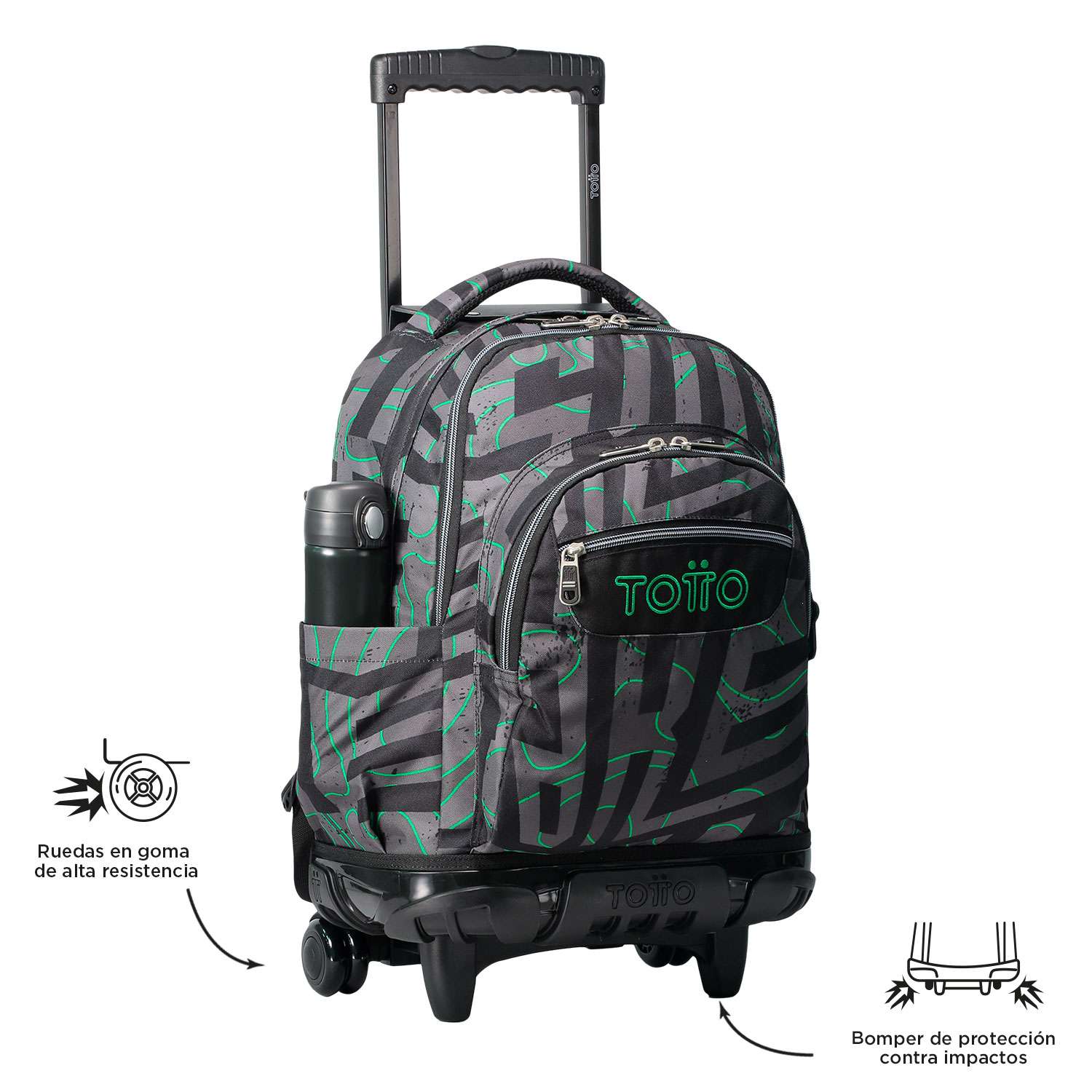 MOCHILA ESCOLAR C/RODAS TOTTO 8 A 12 ANOS RENGLONES 5C4 ( Imagem 2 de 4 ) - Preview