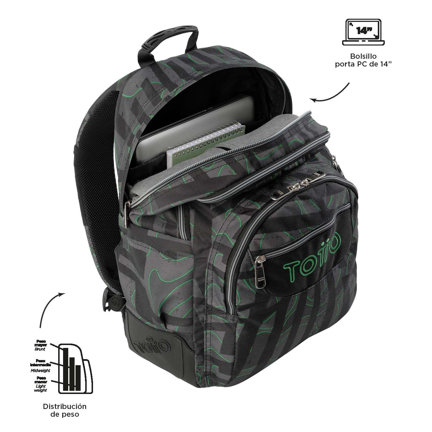 MOCHILA ESCOLAR TOTTO 8 A 12 ANOS RAYOL 5C4 ( Imagem 3 de 4 ) - Preview