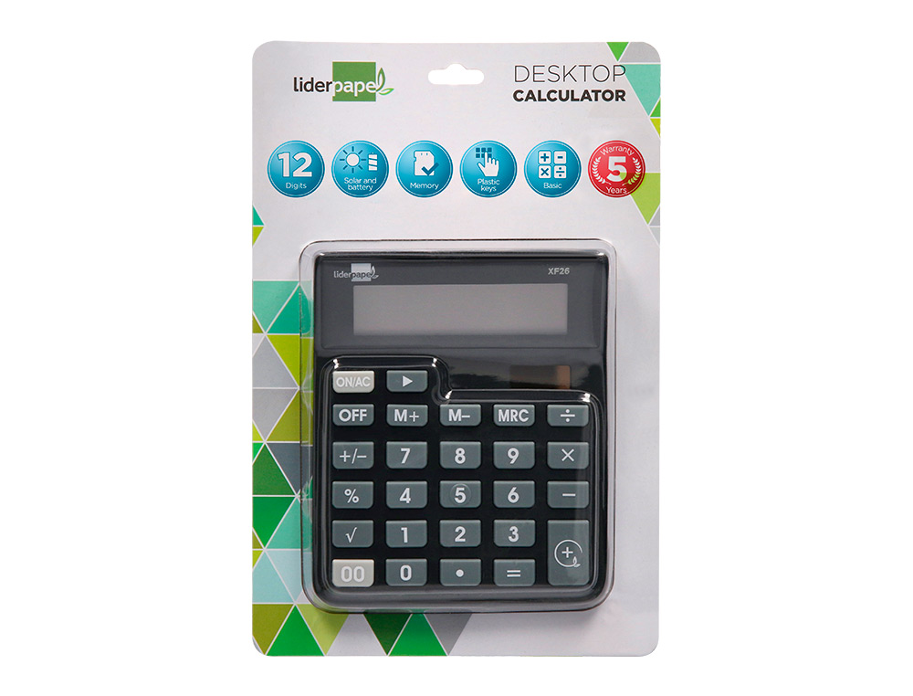 LIDERPAPEL - CALCULADORA SEC. 12 DGT PRETO - XF26 ( Imagem 2 de 15 ) - Preview
