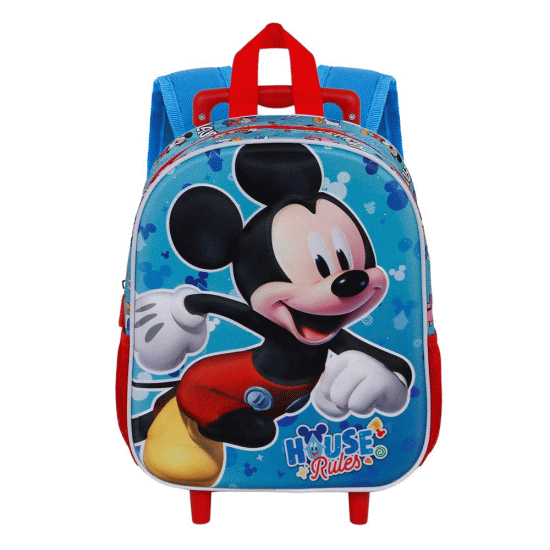 Mickey Mouse House Mochila 3D com Rodas Pequena, Azul ( Imagem 2 de 4 ) - Preview